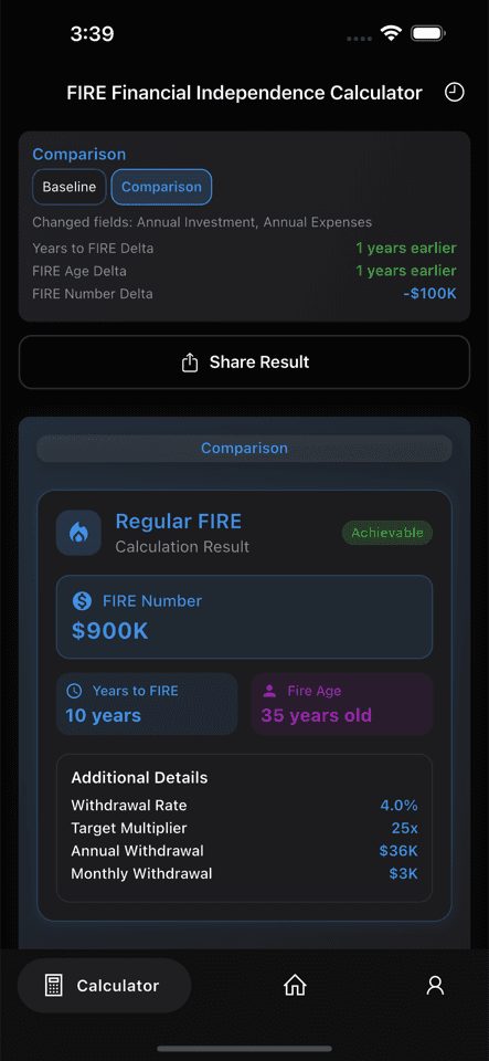 Fire Path comparison mode screen